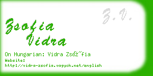 zsofia vidra business card